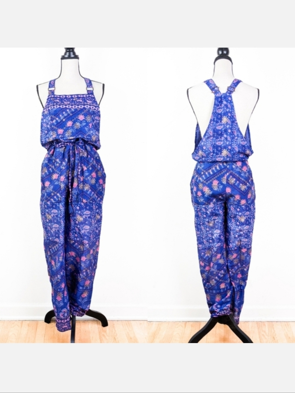 🦋LAST🦋 NWT Blue Boheme Marley Printed Jumpsuit, Indigo, Size S/M